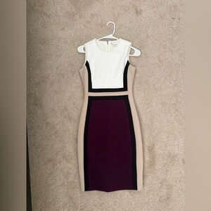 Calvin Klein Women Dress Size 2 White black purple
